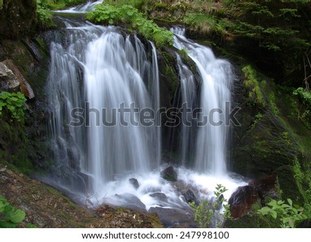 Waterfall long exposure landscape image in in the Protected area Jeseniky mountains Czech republic