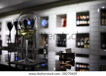 A wine glass in a club