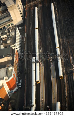 London transportation with trains, England