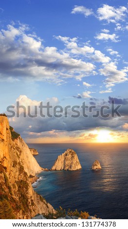 Greek coast in Zakynthos island,  Ionian islands