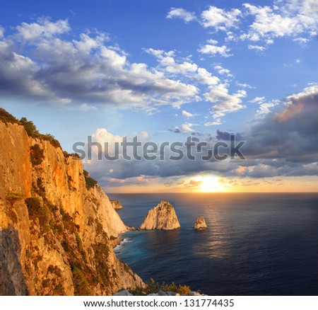 Greek coast in Zakynthos island,  Ionian islands
