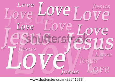 Love Jesus collage vector in pink.