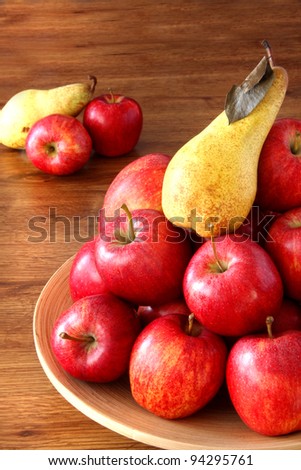 Red apples and pear