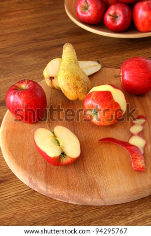 Red apples and pear