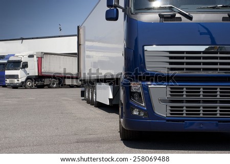 truck with long trailer, trucking and logistics