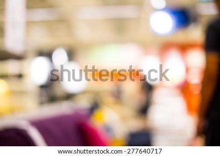 Abstract blur people in Furniture store for background