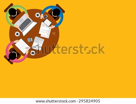 Teamwork Business Meeting Concept, Flat style, Infographics Business, vector