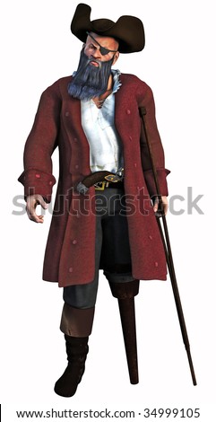 stock photo : The Pirate Captain, 3D render