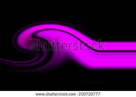 black abstract background with blurred purple magic light curved lines