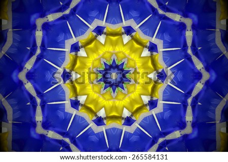 Abstract blue and yellow background ,created technique from Hanging bags of water