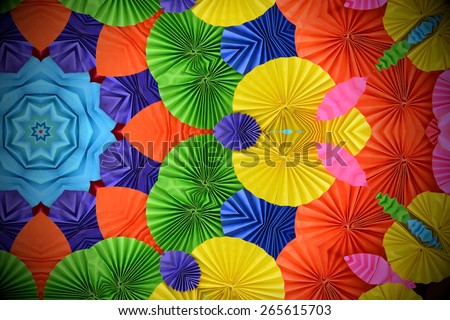 Abstract colorful background ,created technique from paper flowers