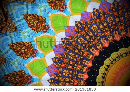 Abstract colorful background ,created technique from Thai painting cloth fabric