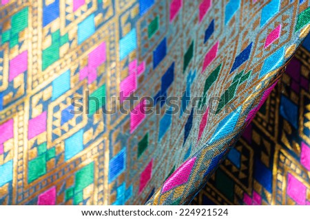 Tradition asia silk fabric pattern background