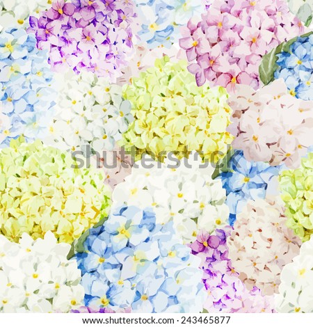 watercolor, hydrangea, wallpaper, flowers