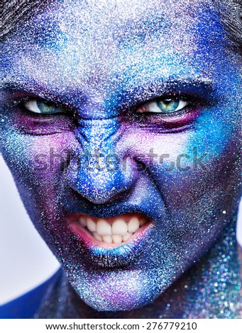 woman with creative make-up. Look avatar.