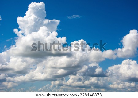 Blue sky with white clouds on horizontal images.