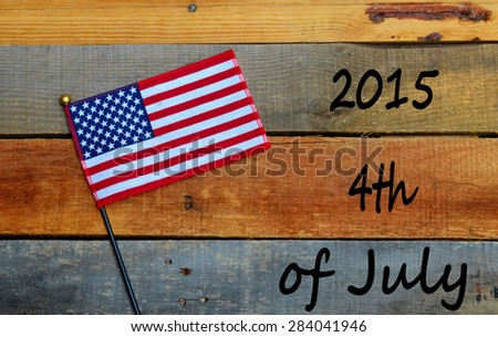 4th of July - Independence Day - American Flag on Pallet Wood