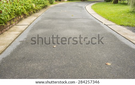 Road in the  garden or stone way into garden,texture