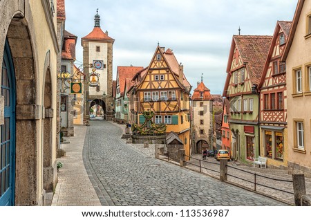 Rothenburg ob der Tauber, famous historical old town, Germany, Europe