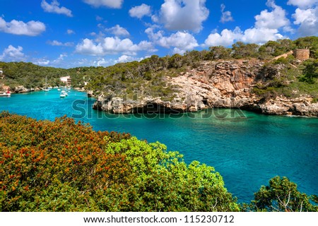 Beautiful blue lagoon, Cala Figuera, Mallorca, Spain