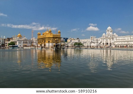 Golden Temple, the main sacred place of Sikh religion, in Amritsar, Punjab, India