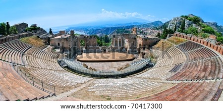 Antique greek theater in Taormina, Sicily