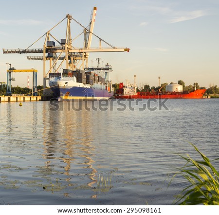 sea container ship in port