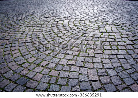 Sampietrini (also Sanpietrini) is the typical kind of pavement found in the center of Rome, Italy. It is made of levelled stones of black basalt (
