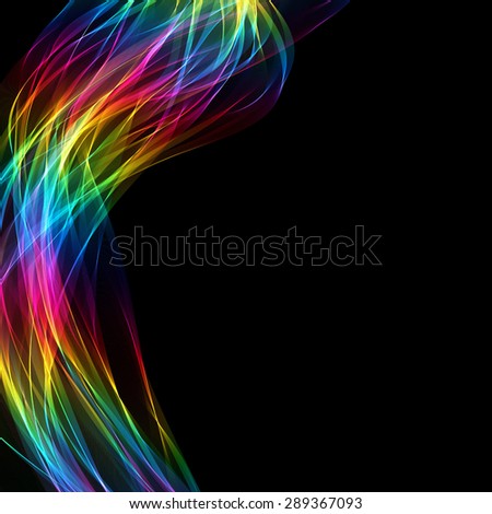 The magical form of rainbow smoke, abstract ribbon background