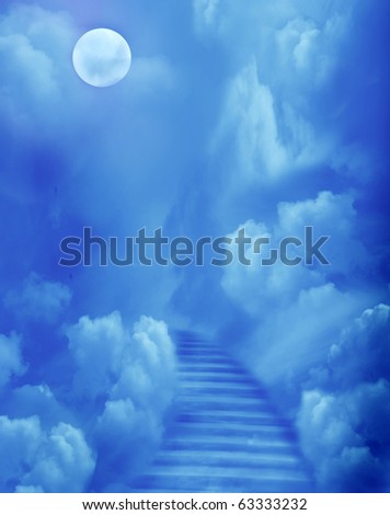 Fantasy scenery with magic stairs in sky