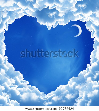cloud heart and moon