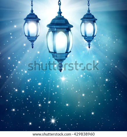 Ramadan Kareem background with arabic lantern