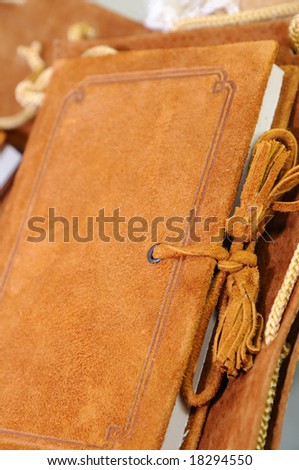 leather cover of diary book