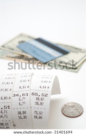 Cash receipt illustrating the spent money