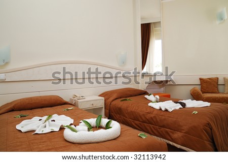 Sleeping room in a hotel