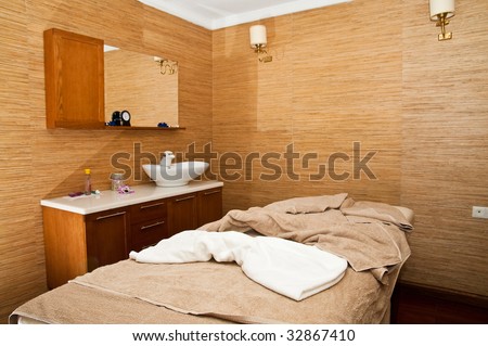 Massage treatment room in a spa hotel
