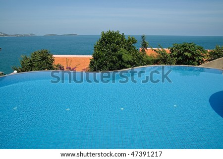 Luxurious open air swimming pool at resort