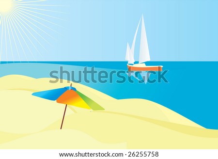 sunny beach cartoon. stock vector : sunny beach
