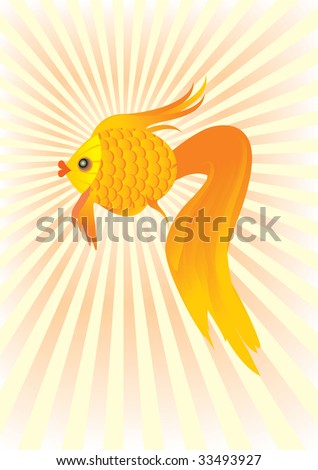 goldfish cartoon image. vector : gold fish cartoon