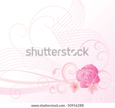 pink rose flower wallpaper. stock vector : pink rose and
