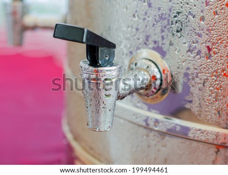 faucets in the bucket of cold water.