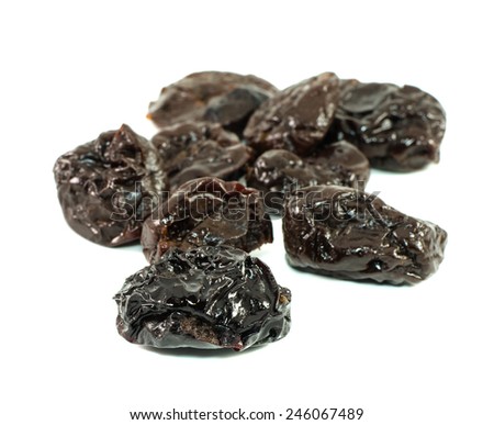 Dried Prunes on isolated background