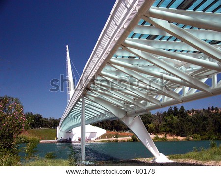 The Sundial Bridge is a unique one of a kind bridge streching accross the Sacramento river in Redding California. It does tell the time