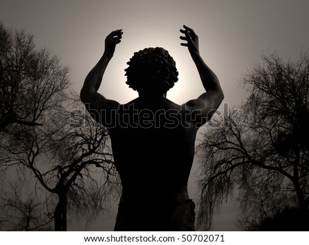 Worship - Man praising God on a moonlit night