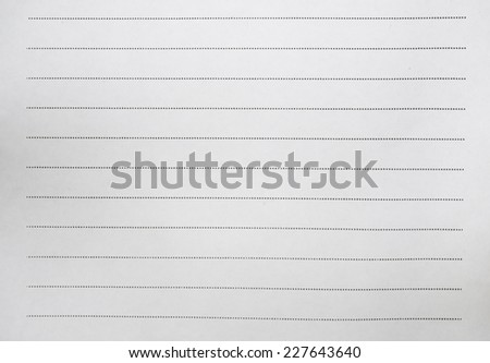 White paper with dot line, noted book paper background.