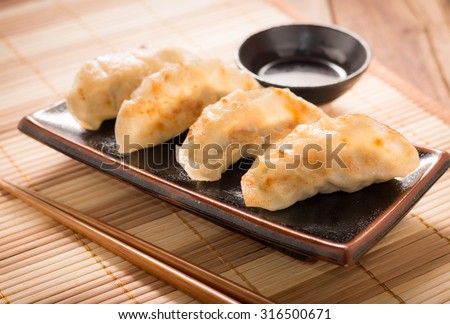 Gyoza dumplings, popular japanese food