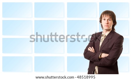 businessman on the color background
