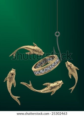 fishing with diamond ring bait