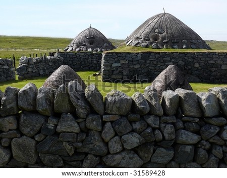 Black-houses on the Isle of Lewis, Scotland