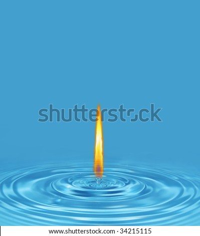 high quality flame on water background